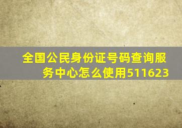 全国公民身份证号码查询服务中心怎么使用(511623