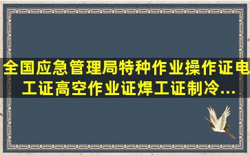 全国应急管理局特种作业操作证(电工证、高空作业证、焊工证、制冷...