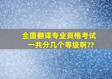 全国翻译专业资格考试一共分几个等级啊??