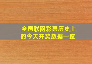 全国联网彩票(历史上的今天)开奖数据一览 