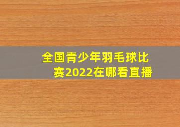 全国青少年羽毛球比赛2022在哪看直播