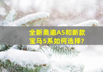 全新奥迪A5和新款宝马5系如何选择?