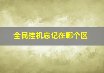 全民挂机忘记在哪个区