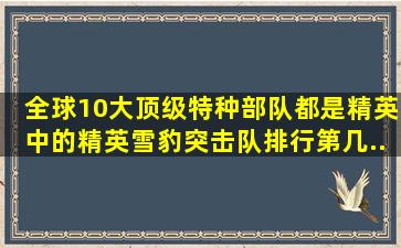 全球10大顶级特种部队,都是精英中的精英,雪豹突击队排行第几...