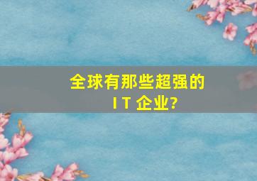 全球有那些超强的 I T 企业?