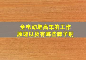 全电动堆高车的工作原理以及有哪些牌子啊(