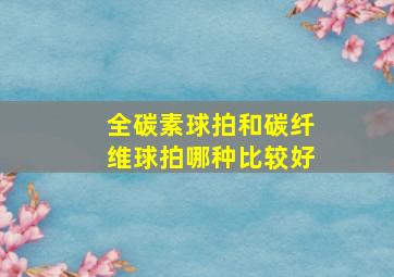 全碳素球拍和碳纤维球拍哪种比较好(