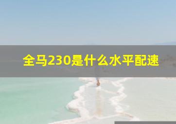 全马230是什么水平配速