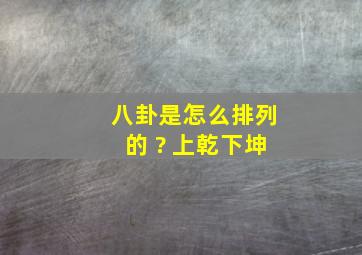 八卦是怎么排列的 ? 上乾下坤