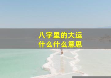 八字里的大运什么什么意思(