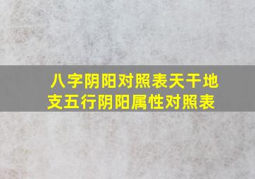 八字阴阳对照表天干地支五行阴阳属性对照表 