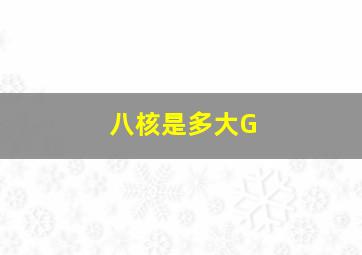 八核是多大G