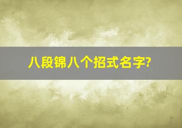 八段锦八个招式名字?