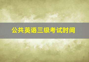 公共英语三级考试时间