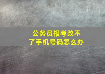 公务员报考改不了手机号码怎么办(