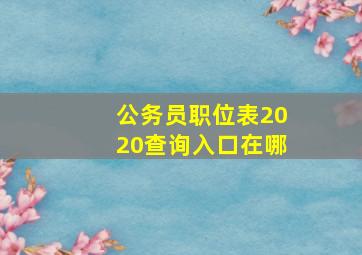 公务员职位表2020查询入口在哪(