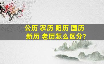 公历 农历 阳历 国历 新历 老历怎么区分?