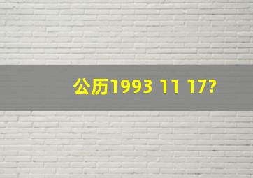 公历1993 11 17?