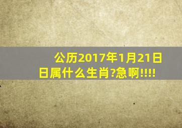 公历2017年1月21日,日属什么生肖?急啊!!!!