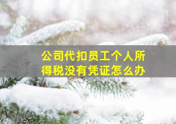 公司代扣员工个人所得税没有凭证怎么办