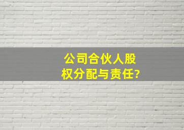 公司合伙人股权分配与责任?