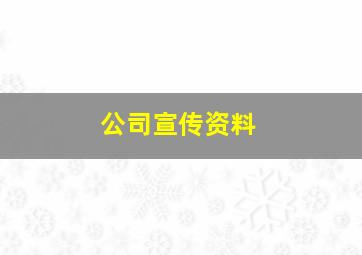 公司宣传资料