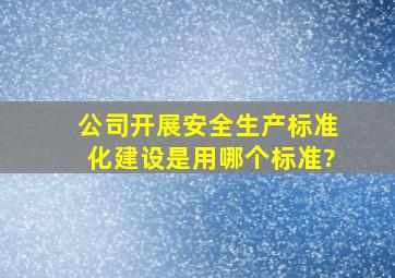 公司开展安全生产标准化建设是用哪个标准?