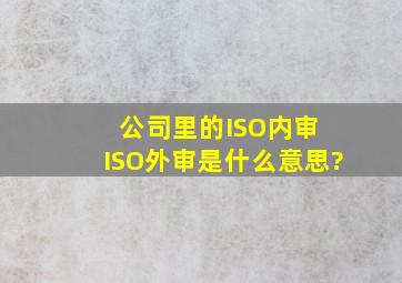 公司里的ISO内审 ISO外审是什么意思?