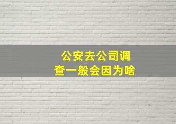 公安去公司调查一般会因为啥