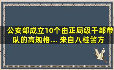 公安部成立10个由正局级干部带队的高规格... 来自八桂警方在线...