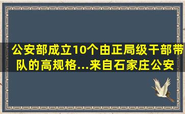 公安部成立10个由正局级干部带队的高规格...来自石家庄公安网络...