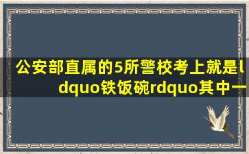 公安部直属的5所警校,考上就是“铁饭碗”,其中一所分数线不高