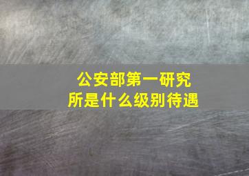 公安部第一研究所是什么级别待遇