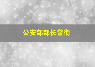 公安部部长警衔