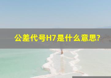 公差代号H7是什么意思?