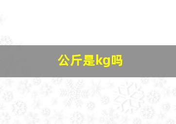 公斤是kg吗