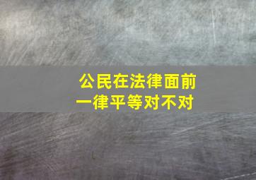 公民在法律面前一律平等对不对 