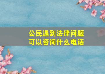 公民遇到法律问题可以咨询什么电话