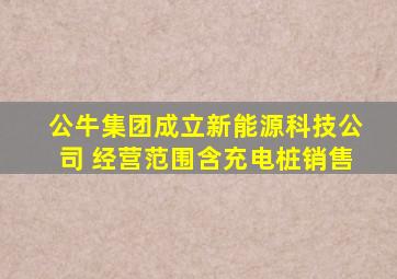 公牛集团成立新能源科技公司 经营范围含充电桩销售