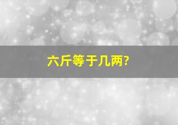 六斤等于几两?