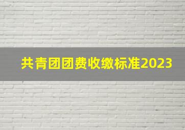 共青团团费收缴标准2023