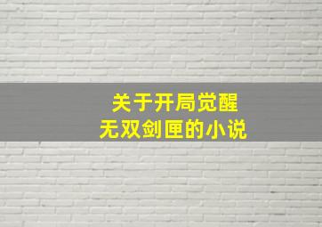 关于开局觉醒无双剑匣的小说