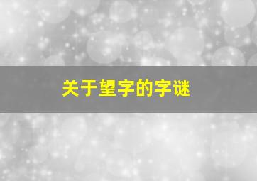 关于望字的字谜(