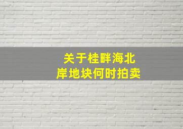 关于桂畔海北岸地块何时拍卖