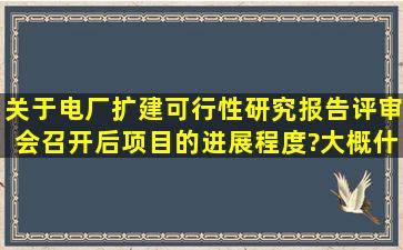 关于电厂扩建可行性研究报告评审会召开后,项目的进展程度?大概什么...