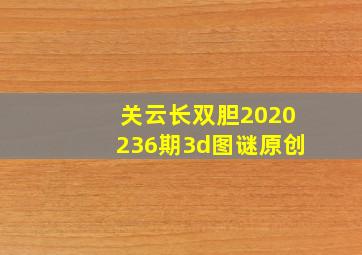 关云长双胆2020236期3d图谜(原创)