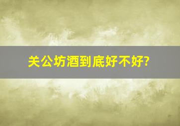 关公坊酒到底好不好?