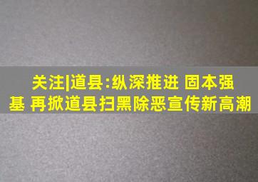 关注|道县:纵深推进 固本强基 再掀道县扫黑除恶宣传新高潮