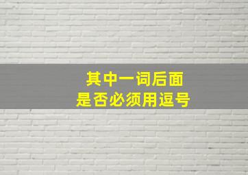 其中一词后面是否必须用逗号