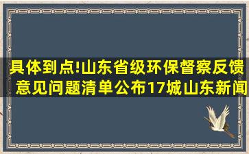 具体到点!山东省级环保督察反馈意见问题清单公布17城山东新闻